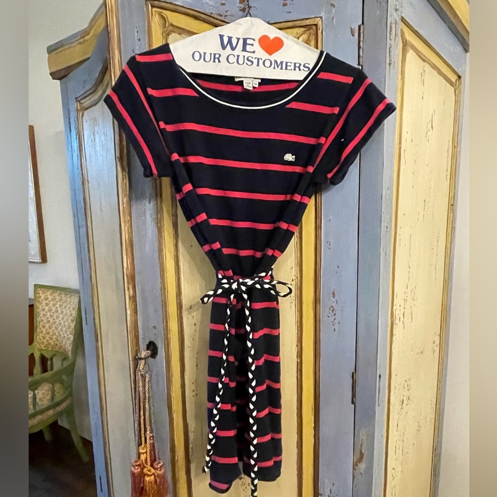 Lacoste Tie Striped Mini Dress